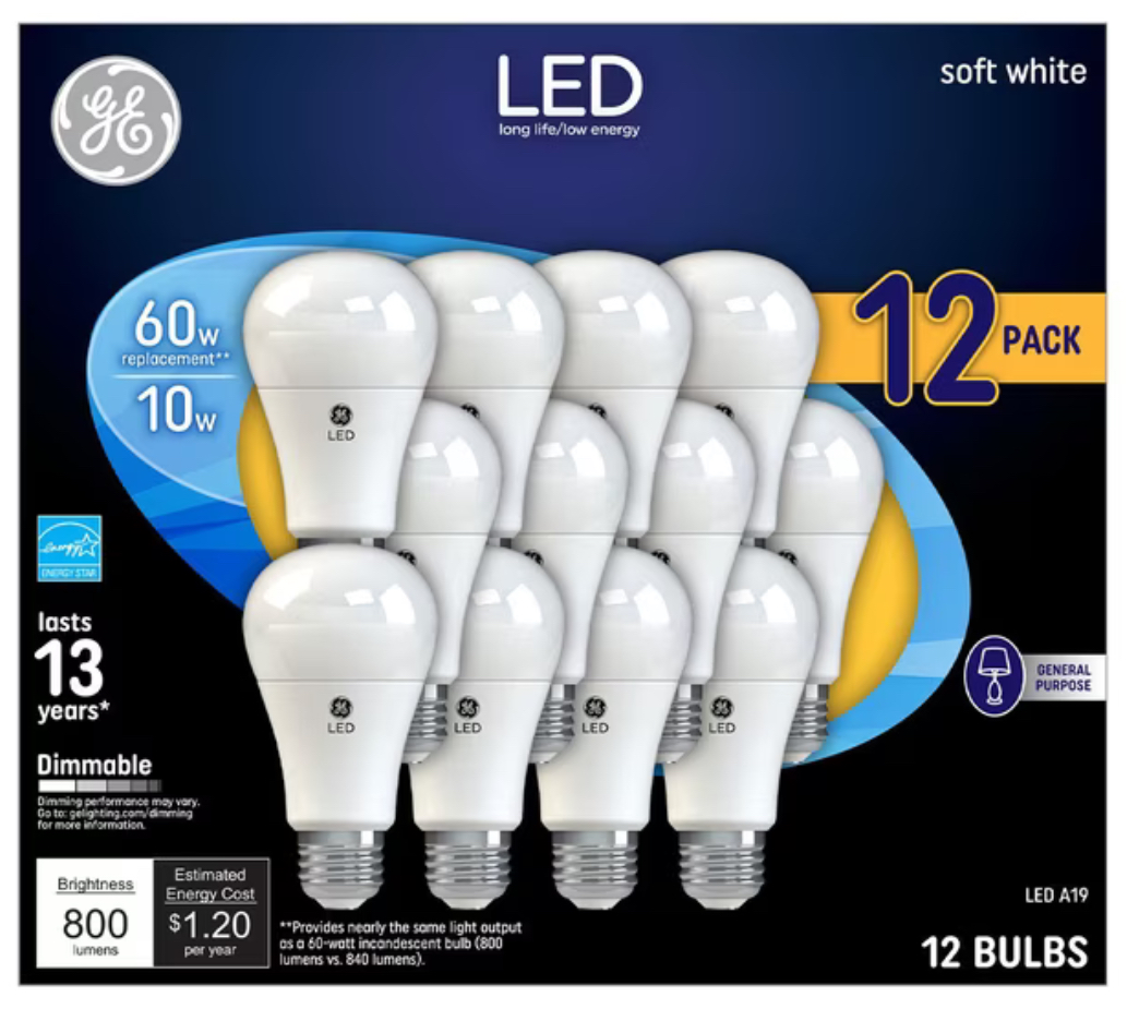 GE LED Light Bulb 60W Soft White