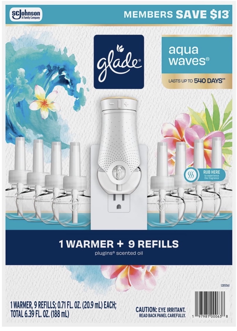 Glade PlugIns Scented Oil 1 Warmer + 9 Refills ; 0.71  fl oz  (20.9ml)