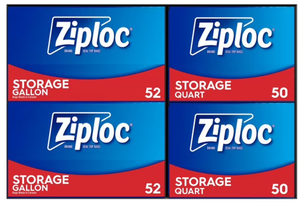 Ziploc® Storage Bags (52 ct Gallon and or 50 ct Quart)